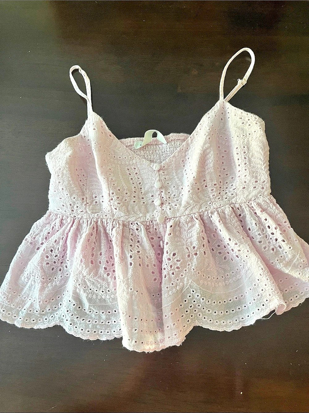 Altard State Eyelet Peplum Cami in Pink Size XS Like New